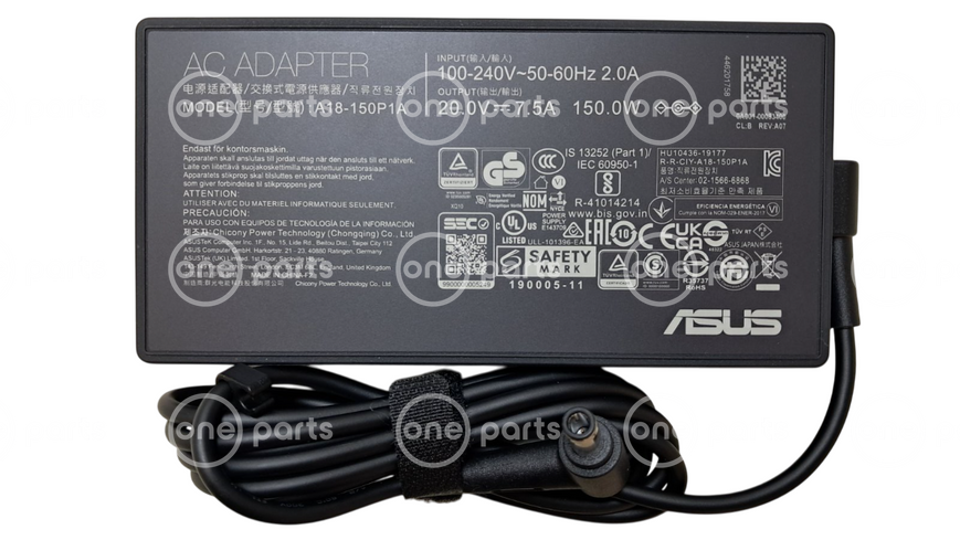 Оригінальний блок живлення для ноутбука Asus 150W (20V 7.5A) 6,0x3,7mm (Model: A18-150P1A) 0A001-00083400 фото