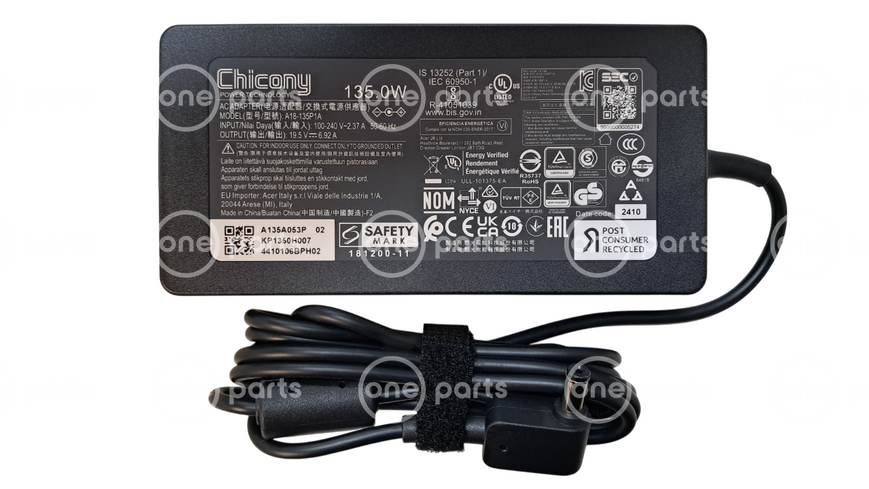 Оригинальный блок питания Acer 135W (19.5V 6.92A) 5.5x1.7mm (Model: A18-135P1A) KP.1350H.007 фото